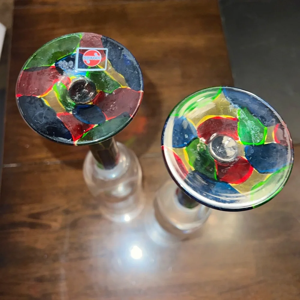 Stimas Romanian wine glass champagne flute pair